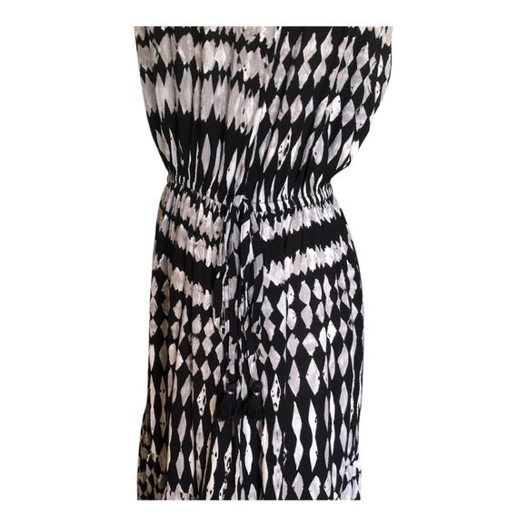 LoveStitch NWT Vici Women’s Kaleidoscope Adjustable Midi Dress Small Black Taupe - Picture 9 of 16